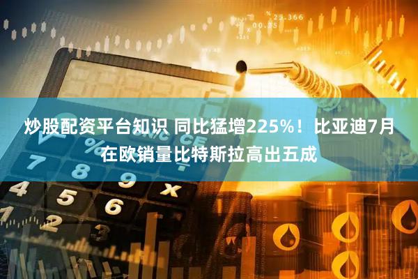 炒股配资平台知识 同比猛增225%！比亚迪7月在欧销量比特斯拉高出五成